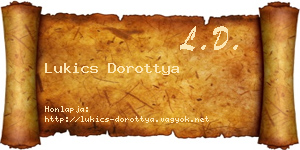 Lukics Dorottya névjegykártya